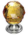 Top Knobs 1-3/8" (35mm) Crystal Cabinet Knob (Amber Crystal/Brushed Satin Nickel)