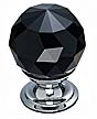 Top Knobs 1-1/8" (29mm) Crystal Cabinet Knob (Black Crystal/Polished Chrome)