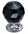 Top Knobs 1-3/8" (35mm) Crystal Cabinet Knob (Black Crystal/Polished Chrome)