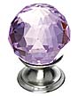 Top Knobs 1-1/8" (29mm) Crystal Cabinet Knob (Pink Crystal/Brushed Satin Nickel)