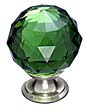 Top Knobs 1-1/8" (29mm) Crystal Cabinet Knob (Green Crystal/Brushed Satin Nickel)