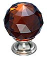 Top Knobs 1-3/8" (35mm) Crystal Cabinet Knob (Wine Crystal/Brushed Satin Nickel)