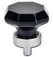 Top Knobs 1-3/8" (35mm) Crystal Octagon Cabinet Knob (Black Crystal/Polished Chrome)
