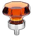 Top Knobs 1-3/8" (35mm) Crystal Octagon Cabinet Knob (Amber Crystal/Polished Chrome)