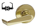 Schlage ALX-Series Saturn Bath/Bedroom Privacy Latch Lock Set (Bright Brass)