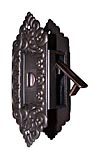 First Impressions Decorative Solid Brass Pocket Door Privacy Latch - For 1-3/8in. Doors - EACH (Oil Rubbed Bronze)
