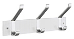 Smedbo 13-5/8" (346mm) Triple Coat Rack Hook (Matt Aluminum/White MDF)