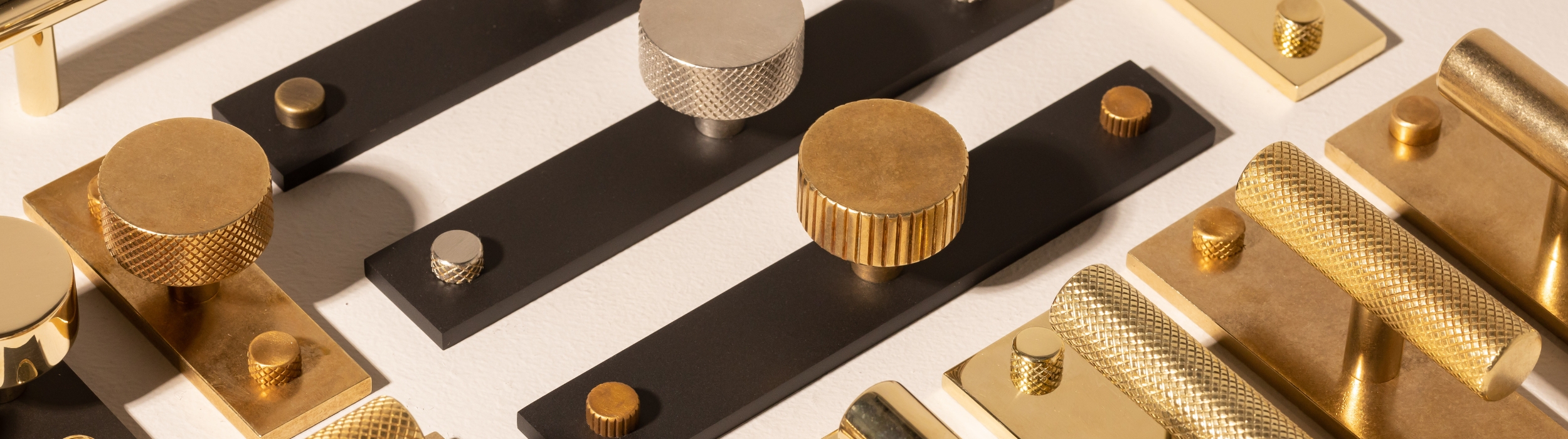Close-up of Armac Martin solid brass cabinet knobs