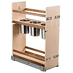 Century Walnut Creek 8-7/8" (225mm) Wide Pullout Base Canister Organizer w/Soft-Close (Walnut/Maple)