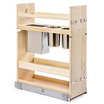 Century Signature 8-7/8" (225mm) Wide Pullout Base Cabinet Canister Organizer & Knife Block Insert w/Soft-Close (Maple)