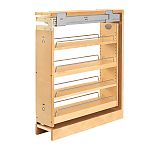 Rev-A-Shelf 6" Natural Maple Top Slide (3) Shelf Between Cabinet 9" Base Organizer Pullout w/ BLUMOTION Soft-Close