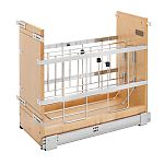 Rev-A-Shelf 9-1/2" Wood Full-Access Base Cabinet Foil Wrap/Tray Divider Organizer w/ BLUM Soft-Close Slides