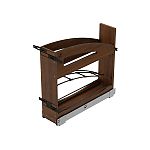 Rev-A-Shelf Craftsman Collection Solid Walnut Base Cabinet Pullout w/ Tray Divider/Foil Wrap Holder, Black Accents and BLUM Soft-Close Slides for 9" Base Cabinets