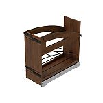 Rev-A-Shelf Craftsman Collection Solid Walnut Base Cabinet Pullout w/ Tray Divider/Foil Wrap Holder, Black Accents and BLUM Soft-Close Slides for 12" Base Cabinets