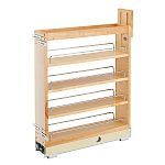 Rev-A-Shelf 5" Pullout Wood Base Cabinet Organizer w/ Ball-Bearing Soft-Close Slides