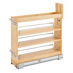 Rev-A-Shelf Natural Maple (3) Shelf Drawer Door Organizer Pullout w/ BLUMOTION Soft-Close for 9" Base
