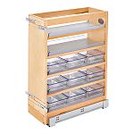 Rev-A-Shelf 8" x 25" H Wood Pullout Vanity Base Organizer w/ BLUMOTION Soft-Close Slides