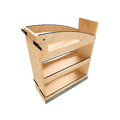 Rev-A-Shelf Craftsman Collection Solid Maple Base Cabinet Pullout Organizer w/ Black Accents and BLUM Soft-Close Slides for 12" Base Cabinets