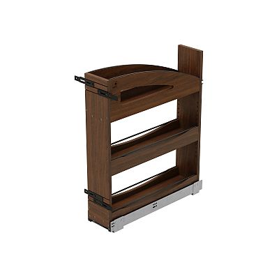 Rev-A-Shelf Craftsman Collection Solid Walnut Base Cabinet Pullout Organizer w/ Black Accents and BLUM Soft-Close Slides for 9" Base Cabinets