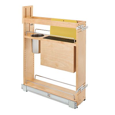 Rev-A-Shelf 7-1/8" (181mm) Base Cabinet Utensil Organizer w/Knife Block and Soft-Close