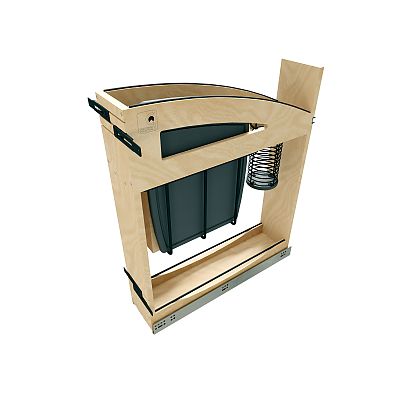 Rev-A-Shelf Craftsman Collection Solid Maple Knife Block Pullout Organizer w/ Black Accents and BLUM Soft-Close Slides for 9" Base Cabinets