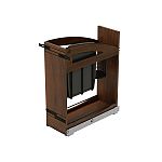 Rev-A-Shelf Craftsman Collection Solid Walnut Knife Block Pullout Organizer w/ Black Accents and BLUM Soft-Close Slides for 12" Base Cabinets