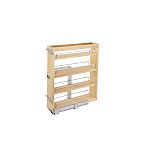 Rev-A-Shelf Wood 6-1/4" (159mm) Wide x 21-3/4" (552mm) Deep Pullout Base Organizer with Soft-Close