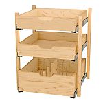 Rev-A-Shelf Natural Maple Pilaster Kit w/ BLUM Soft-Close for 24" Full-Height Base (2) Standard and (1) Tall Drawer Box, 27-1/4" x 1-1/8" Uprights