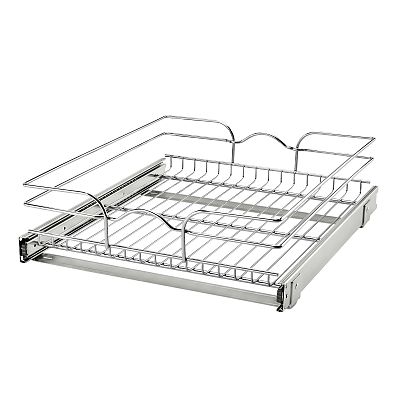 Rev-A-Shelf 18" W x 20" D Base Cabinet Pullout Chrome Wire Basket