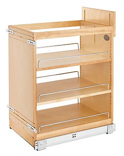 Rev-A-Shelf Wood 14-3/4" (375mm) Wide Pullout Base Organizer with Soft Close