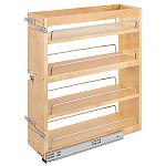 Rev-A-Shelf Wood 7-1/2" (191mm) Wide x 21-3/4" (552mm) Deep Pullout Base Organizer with Soft-Close