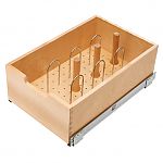 Rev-A-Shelf 14-1/16" (357mm)W x 8" (203mm)H Wood Pullout Drawer w/Peg Board & Soft-Close