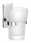 Smedbo Pool Wallmount Cup Holder - (Polished Chrome/Frosted Glass)