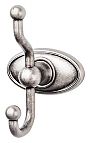 Top Knobs Edwardian Oval Bath Double Hook (Antique Pewter)