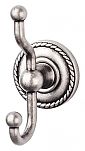 Top Knobs Edwardian Rope Bath Double Hook (Antique Pewter)