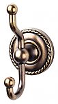 Top Knobs Edwardian Rope Bath Double Hook (Antique Bronze)