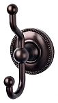 Top Knobs Edwardian Beaded Bath Double Hook (Oil Rubbed Bronze)