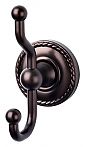 Top Knobs Edwardian Rope Bath Double Hook (Oil Rubbed Bronze)