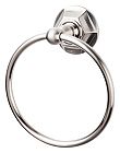 Top Knobs Edwardian Hex Bath 5-1/4" (133mm) Towel Ring (Brushed Satin Nickel)