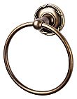 Top Knobs Edwardian Ribbon and Reed Bath 5-1/4" (133mm) Towel Ring (German Bronze)