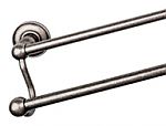 Top Knobs Edwardian Smooth Bath 18" (457mm) Double Towel Bar (Antique Pewter)