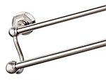 Top Knobs Edwardian Hex Bath 18" (457mm) Double Towel Bar (Brushed Satin Nickel)