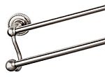 Top Knobs Edwardian Rope Bath 24" (610mm) Center-to-Center Double Towel Bar (Brushed Satin Nickel)