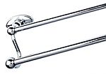 Top Knobs Edwardian Oval Bath 24" (610mm) Center-to-Center Double Towel Bar (Polished Chrome)