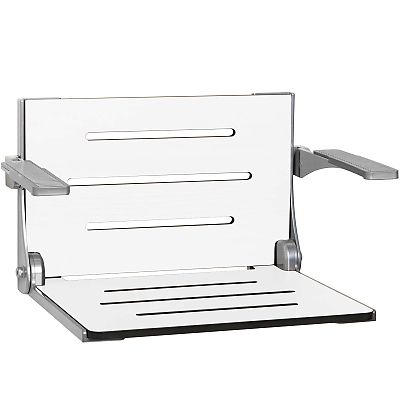 Seachrome Silhouette 20-15/16" (532mm) Comfort Shower Seat - (White/Silver)