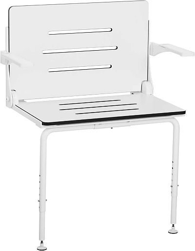 Seachrome Silhouette 27" (686mm) Comfort Plus Shower Seat - (White/Silver)