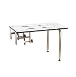 Seachrome 26.5in x 15in. Edge Mounted Portable Tub Seat (Stainless Steel/Phenolic White)