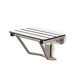 Seachrome 22in. x 15in. Bench Style Folding Shower Seat w/Lift Assist - (Stainless Steel/Phenolic White)
