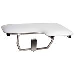 Seachrome 32in. x 22-1/2in. L-Shape Folding Shower Seat w/Lift Assist - Left Hand (Stainless Steel/White)