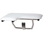 Seachrome 26in. x 22-1/2in. L-Shape Folding Shower Seat w/Lift Assist - Right Hand (Stainless Steel/White Naugahyde)